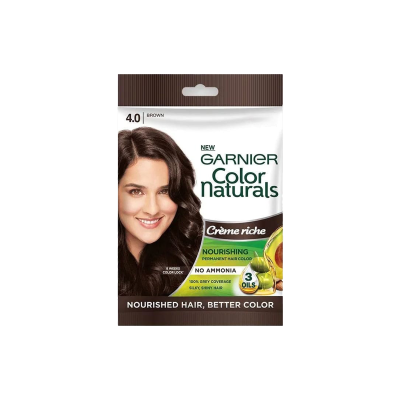 Garnier Color Naturals Permanent Hair Color 4.0 Brown Sachet