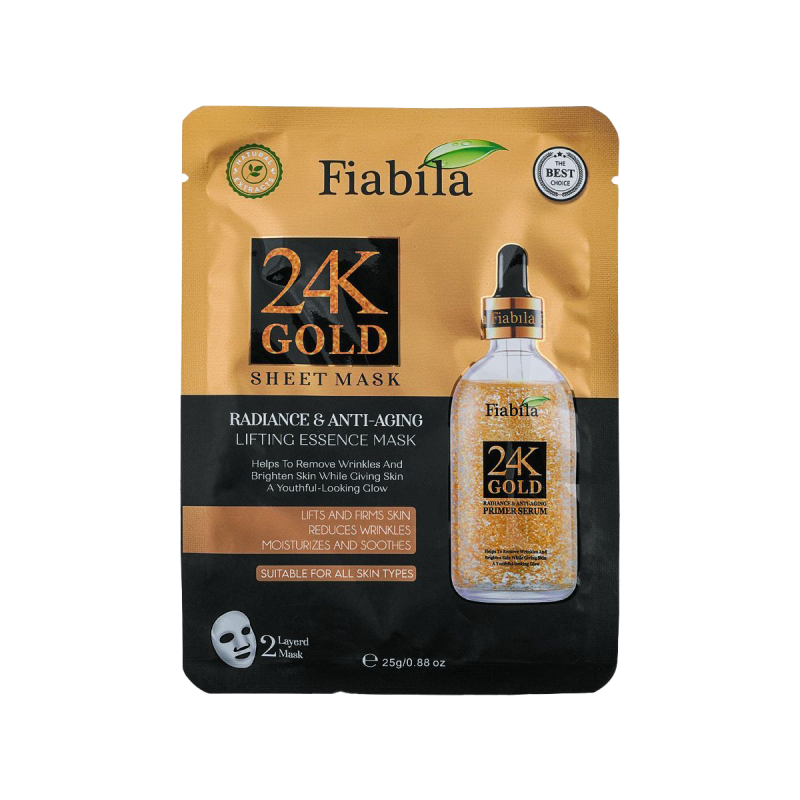 Fiabila 24K Gold Radiance & Anti-Aging Sheet Face Mask, 25g