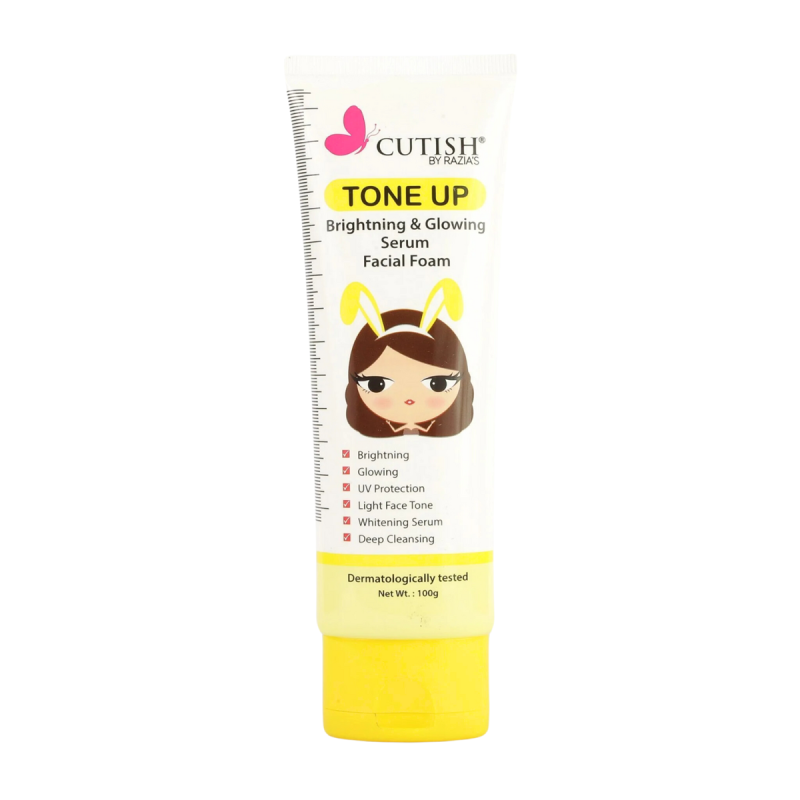 Cutish Tone up Face Wash Brightening & Glowing Serum Facial Foam 100g