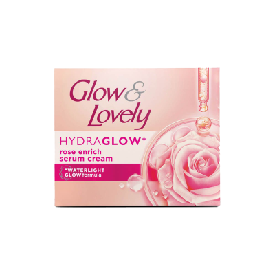 Glow & Lovely Hydra Glow Rose Enrich Serum Cream, Water Light Glow Formula, 60ml