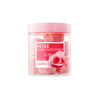 SADOER Rose Candy Body Scrub Texture Exfoliates Leaves Skin Smooth Clear 140g