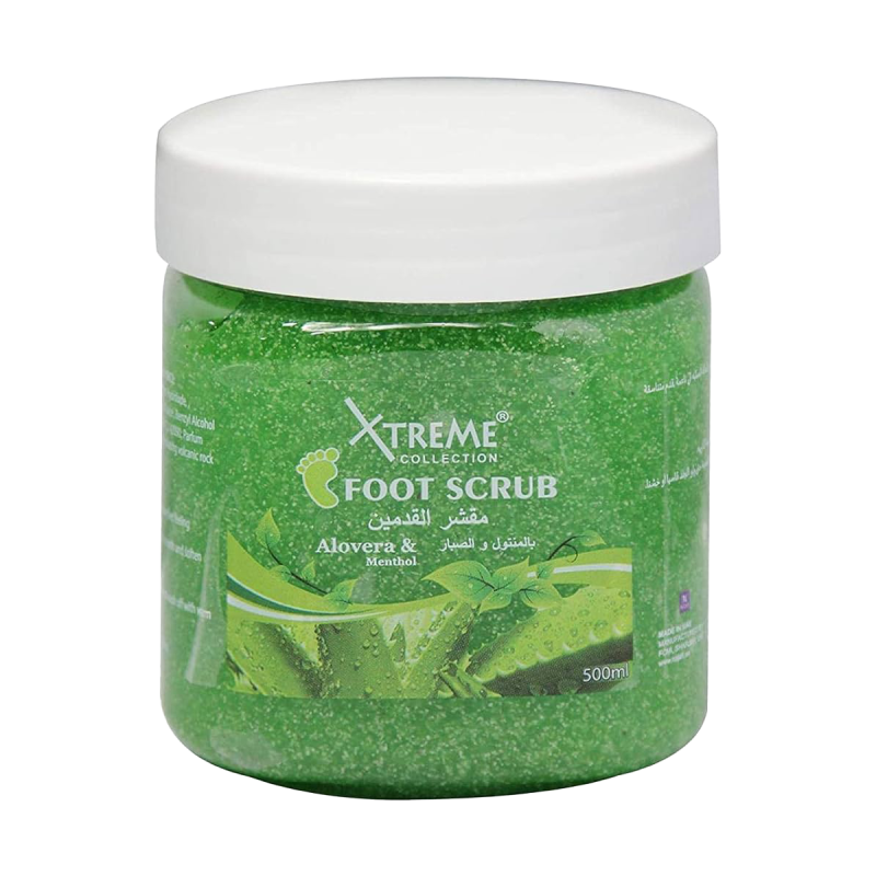 Xtreme Collection Aloe Vera and Menthol Foot Scrub, 500 ml