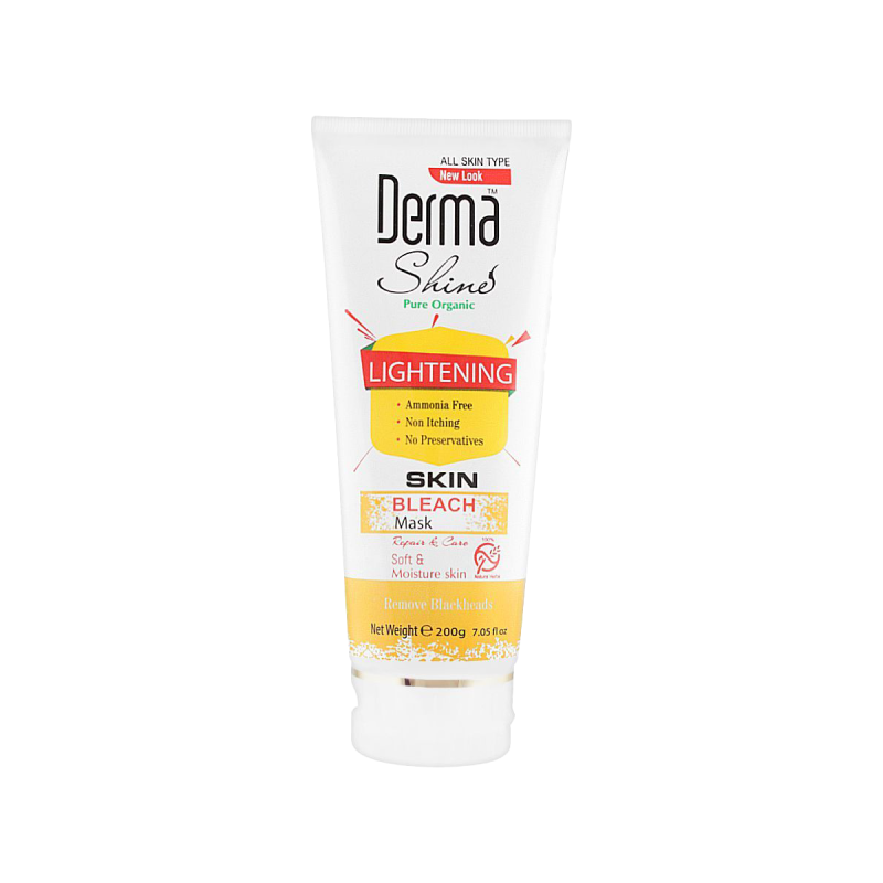 Derma Shine Pure Organic Lightening Skin Bleach Mask, For All Skin Types, 200g